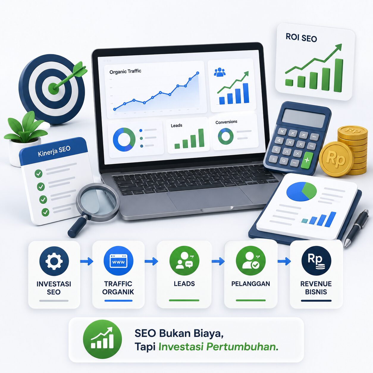 Ilustrasi cara mengukur ROI SEO untuk bisnis