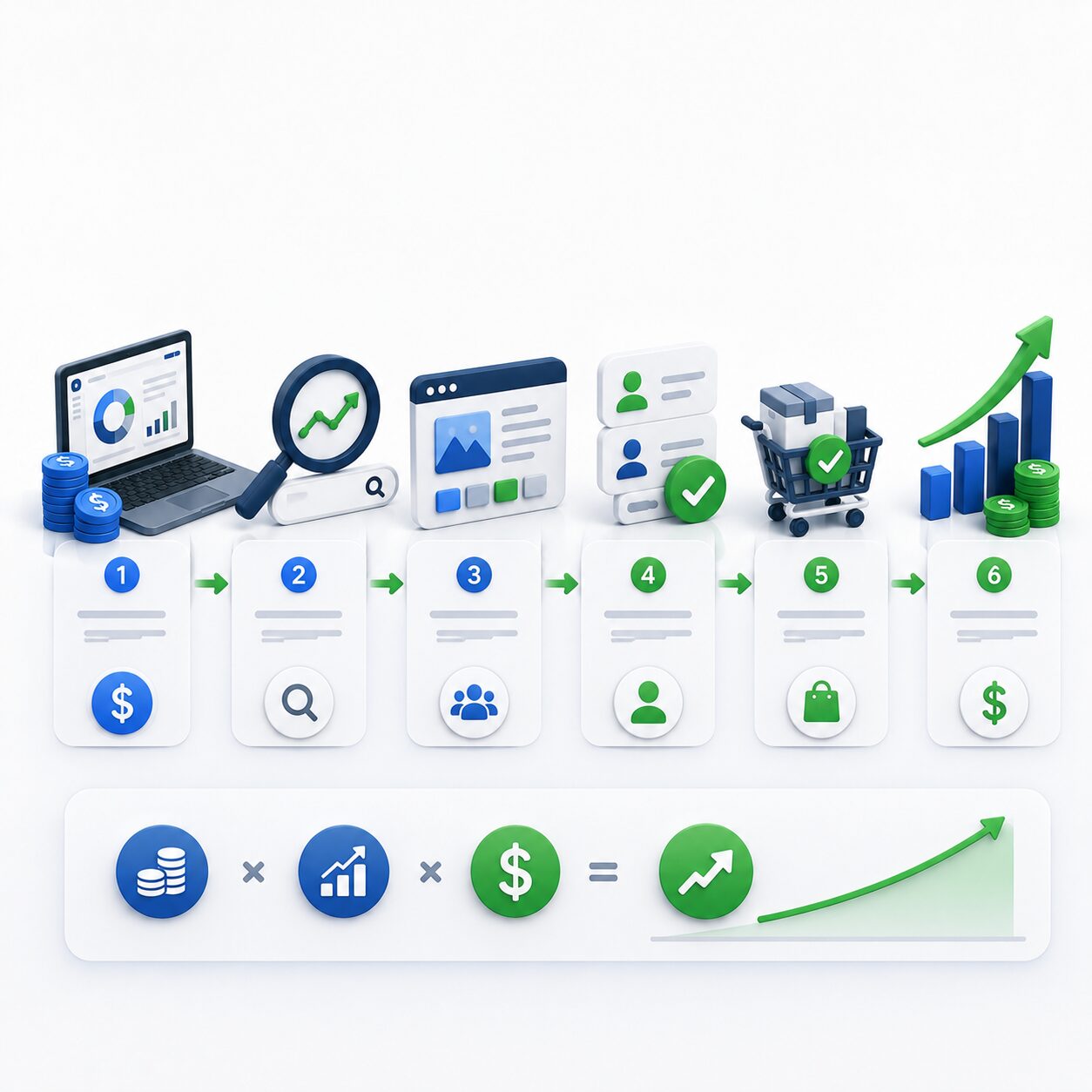 Alur sederhana menghitung ROI SEO dari biaya hingga revenue
