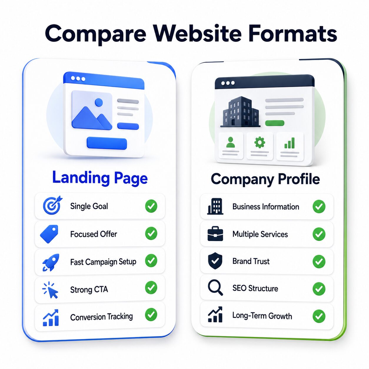 Perbedaan landing page dan website company profile