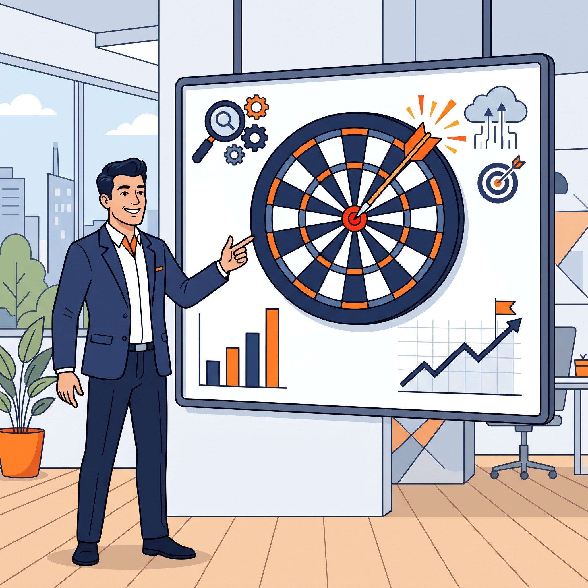 Pemilik bisnis memeriksa informasi bisnis lokal di website