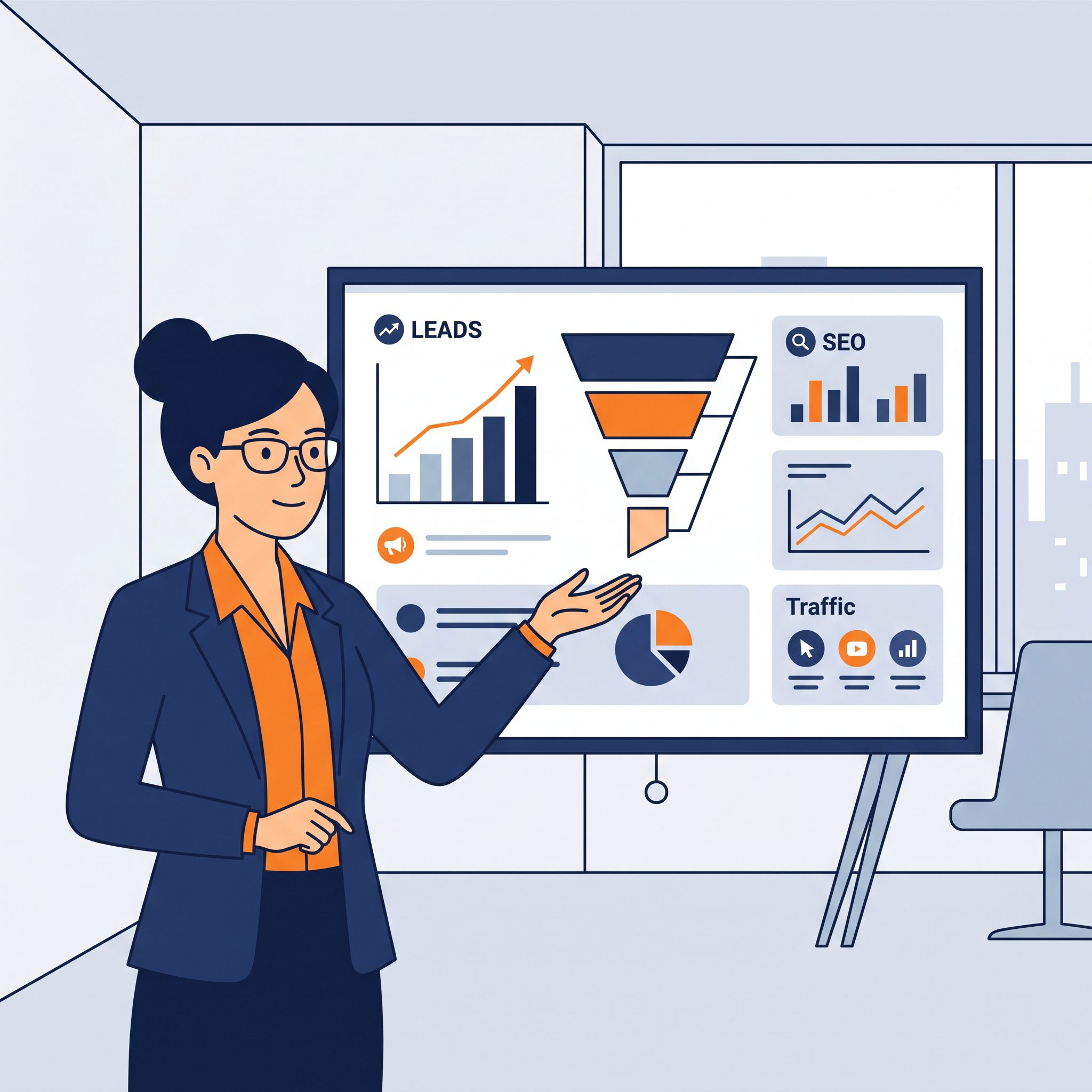 Visualisasi fungsi SEO untuk membantu pertumbuhan bisnis digital secara terukur